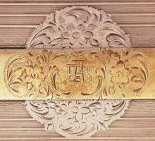 Ezüst (Ag.) cigaretta tálca, jelzett, mesterjeggyel, aranyozott monogrammal, belül gravírozott, 12×8...