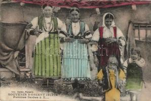 Szerb folklór, népviseletes nők, Serbian folklore, women in national costume