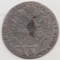 Ausztria 1820A 5Kr Ag "I. Ferenc" T:3 Austria 1820 5 Kreuzer Ag "Franz I" Vienna C:F