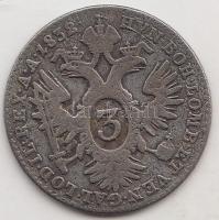 Ausztria 1832A 3Kr Ag T:3
Austria 1832A 3 Kreuzer Ag C:F