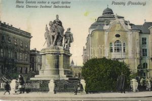 Pozsony, Pressburg; Mária Terézia szobor, Vigadó / statue, club (EK)