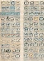 88 db régi magyar okmánybélyeg