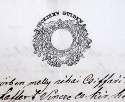 1853 Okmány 16 gulden szignettás papíron