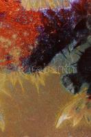 Clément Massier szecessziós kínáló tál, eozin mázas, jelzett, több lepattanással, 33x33 cm / Clámet ...