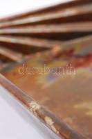 Clément Massier szecessziós kínáló tál, eozin mázas, jelzett, több lepattanással, 33x33 cm / Clámet ...