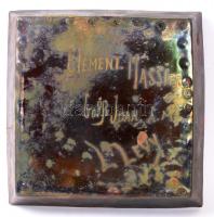 Clément Massier szecessziós kínáló tál, eozin mázas, jelzett, több lepattanással, 33x33 cm / Clámet ...