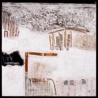 Ajtai Tamás (1952-): Előző életem I. Vegyes technika, karton, jelzett, 42×42 cm