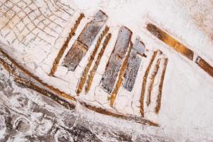 Ajtai Tamás (1952-): Előző életem I. Vegyes technika, karton, jelzett, 42×42 cm