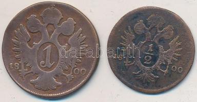 Ausztria 1800A 1/2kr + 1800A 1Kr T:3
Austria 1800A 1/2 Kreuzer + 1800A 1Kr C:F