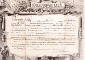 1910 Debrecen, Végelbocsátó levél az Osztrák-Magyar Monarchia hadseregéből