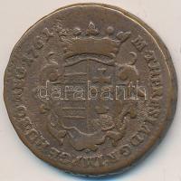 1761. Rézdénár "Mária Terézia" nyitott koronás T:2-