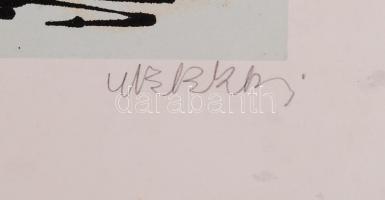 Velekei József Lajos (1950): Főnix. Lithográfia, jelzett, 200/138 33x52.5 cm