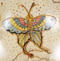 Pillangós padlóváza, matricás, jelzett (kínai), hibátlan, m:60 cm