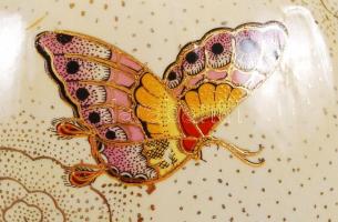 Pillangós padlóváza, matricás, jelzett (kínai), hibátlan, m:60 cm