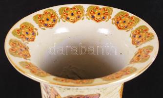 Pillangós padlóváza, matricás, jelzett (kínai), hibátlan, m:60 cm