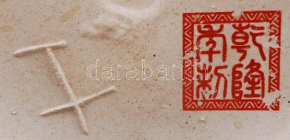 Pillangós padlóváza, matricás, jelzett (kínai), hibátlan, m:60 cm