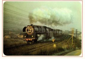 17 db MODERN, főként használatlan, vonat, gőzmozdony motívumú képeslap, benne 2 nem képeslap hátolda...