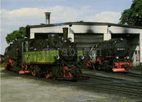 17 db MODERN, főként használatlan, vonat, gőzmozdony motívumú képeslap, benne 2 nem képeslap hátolda...