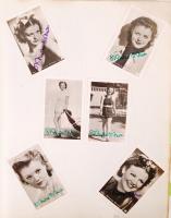 cca 1930-1940 334 db-os fotóalbum régi külföldi és magyar színészek fotóival és aláírásaival (Shirle...