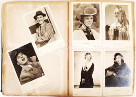 cca 1930-1940 2 db fotóalbum régi színészek fotóival és aláírásaival