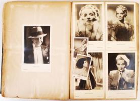 cca 1930-1940 2 db fotóalbum régi színészek fotóival és aláírásaival
