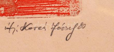 Ifj Kovács József: Krisztus. Rézkarc, papír, jelzett, üvegezett keretben 9×6,5 cm