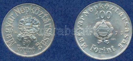 1973. 50Ft Ag + 100Ft Ag "Petőfi" T:BU Eredeti plombált MNB plasztiktokban