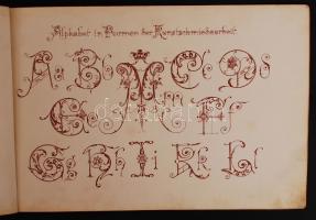 cca 1890 Minta abc több betűtípussal / Specimen alphabet