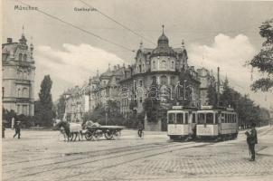 München, Goetheplatz / square, trams