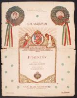 1921 Védő Ligák Szövetség Papp Váry Elemérné Hiszekegy megzenésítési ünnepsége és díjkiosztó emléklap (szétvált)