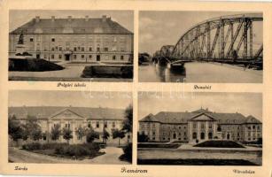 Komárom, Polgári iskola, Duna híd, Zárda, Városháza / school, bridge, nunnary, townhall (EB)