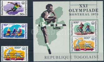 1976 Olimpiai éremgyőztesek sor felülnyomással Mi 1201 A-1203 A + blokk Mi 109 A