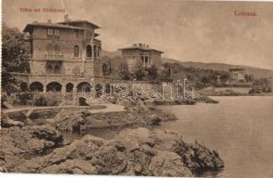 Lovran - 2 postcards: beach, molo