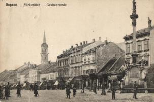 Sopron, Várkerület, Lang Frigyes vaskereskedése, szobor (b)