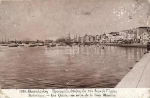 Thessaloniki - 2 postcards: quay, palace of military headquarters