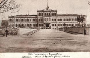 Thessaloniki - 2 postcards: quay, palace of military headquarters