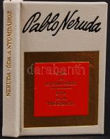 Neruda, Pablo: Óda a nyomdához. Bp., 1974, Corvin/Kossuth. Minikönyv, számozott példány, kiadói műbőr kötés, védőtokban, újszerű állapotban.