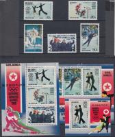 Winter Olympics, Lake Placid set + minisheet pair + block, Téli olimpia, Lake Placid sor + kisívpár + blokk