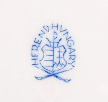 Herendi Viktória mintás figurális doboz, kézzel festett, jelzett, hibátlan, m:15 cm, d:16 cm / Heren...