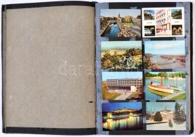 Óriás méretű képeslapalbum (50 cm x 34 cm) sok modern képeslappal: magyar és külföldi városképek, mo...