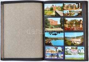 Óriás méretű képeslapalbum (50 cm x 34 cm) sok modern képeslappal: magyar és külföldi városképek, mo...