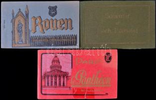 3 db régi képeslap füzet: Rouen - 23 lapból álló képeslap füzet; Loch Lomond - 12 lapból álló képesl...