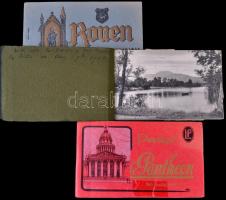 3 db régi képeslap füzet: Rouen - 23 lapból álló képeslap füzet; Loch Lomond - 12 lapból álló képesl...