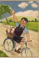 4 db régi gyümölcs motívumú reklámlap, hátoldalukon vitamin táblázat / 4 old motive cards, advertise...