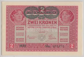 1917. 2K "Deutschösterreich" felülbélyegzéssel (3x) egymás utáni sorszámmal T:I-