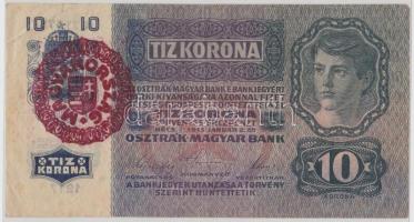 1915. 10K piros "MAGYARORSZÁG" körbélyegzővel T:III 
Adamo K11B