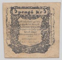 Komárom 1849. 5Kr váltópénz T:III