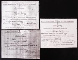 1925 Cserkész próba bizonyítvány eredeti bizonyítvány + 3 korabeli másolat