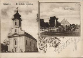 Kápolna, Katolikus templom, leányiskola, floral (EK)