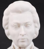 Herendi Mozart mellszobor, fehér mázas, jelzett, hibátlan, m:20 cm